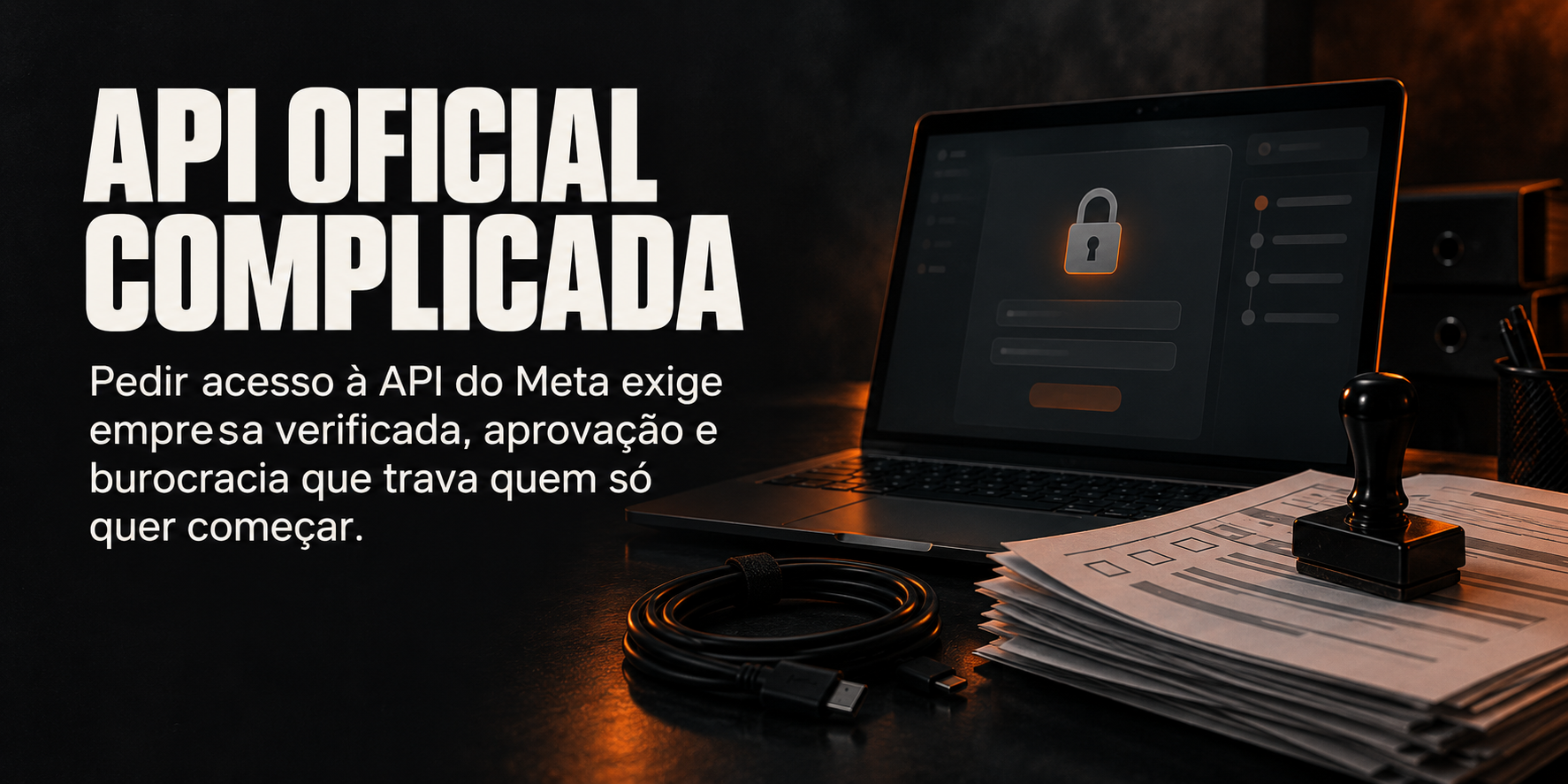 API oficial complicada: pedir acesso à API do Meta exige empresa verificada, aprovação e burocracia